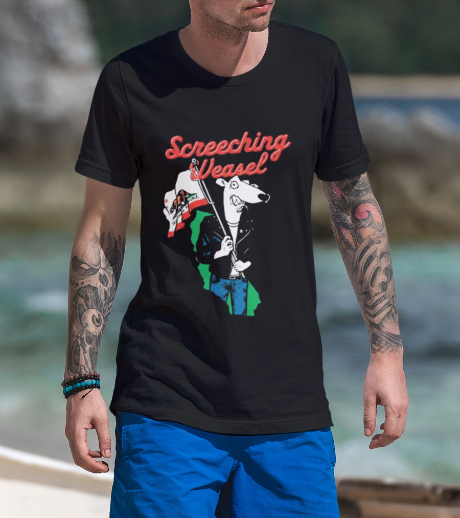 Screeching Weasel California Flag Bearer T-Shirt