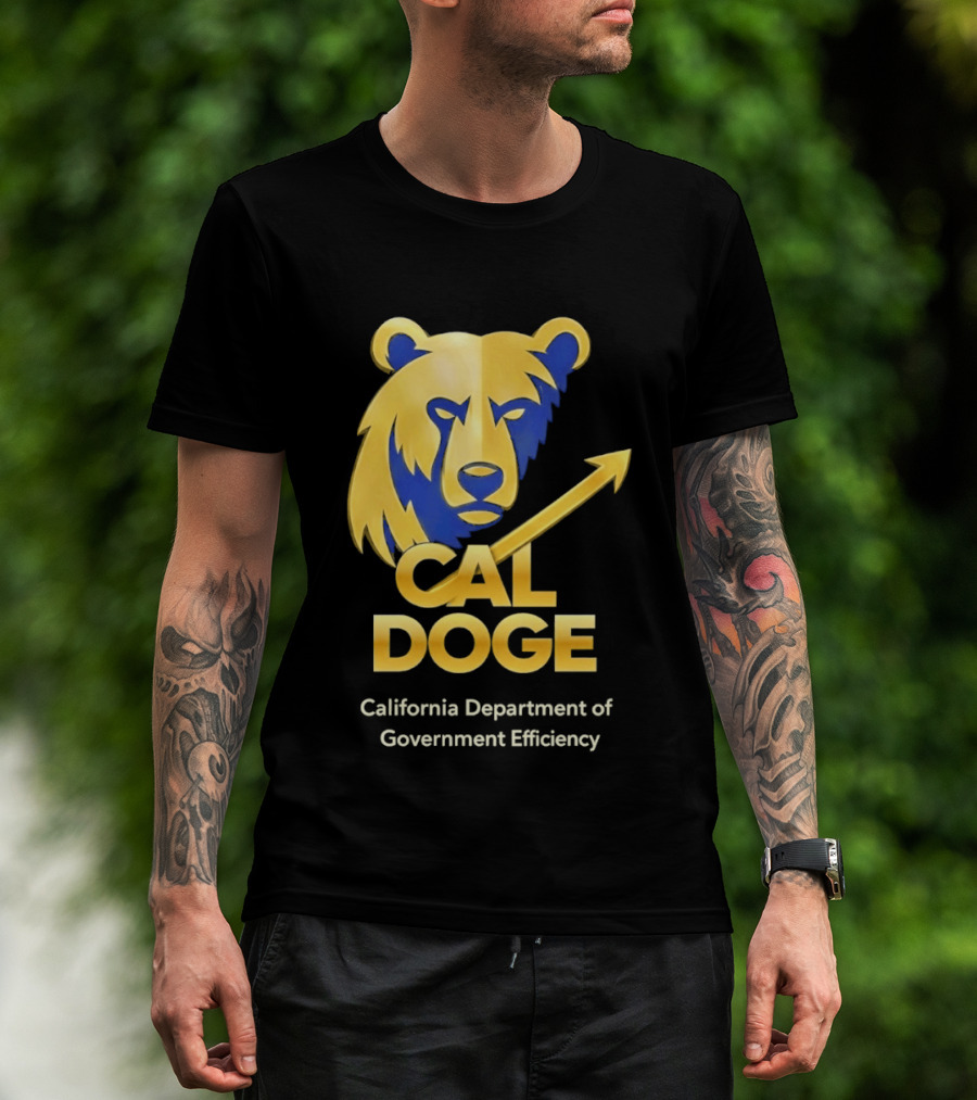 CAL DOGE California Department Of Government Efficiency Bear Arrow T-Shirt