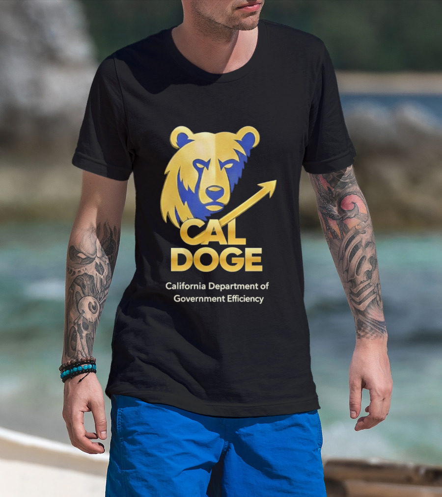 CAL DOGE California Department Of Government Efficiency Bear Arrow T-Shirt