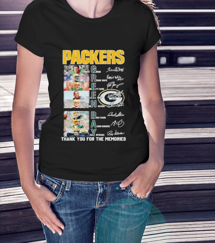 Packers Green Bay Thank You For The Memories Legends Signatures T-Shirt