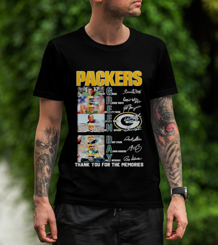 Packers Green Bay Thank You For The Memories Legends Signatures T-Shirt