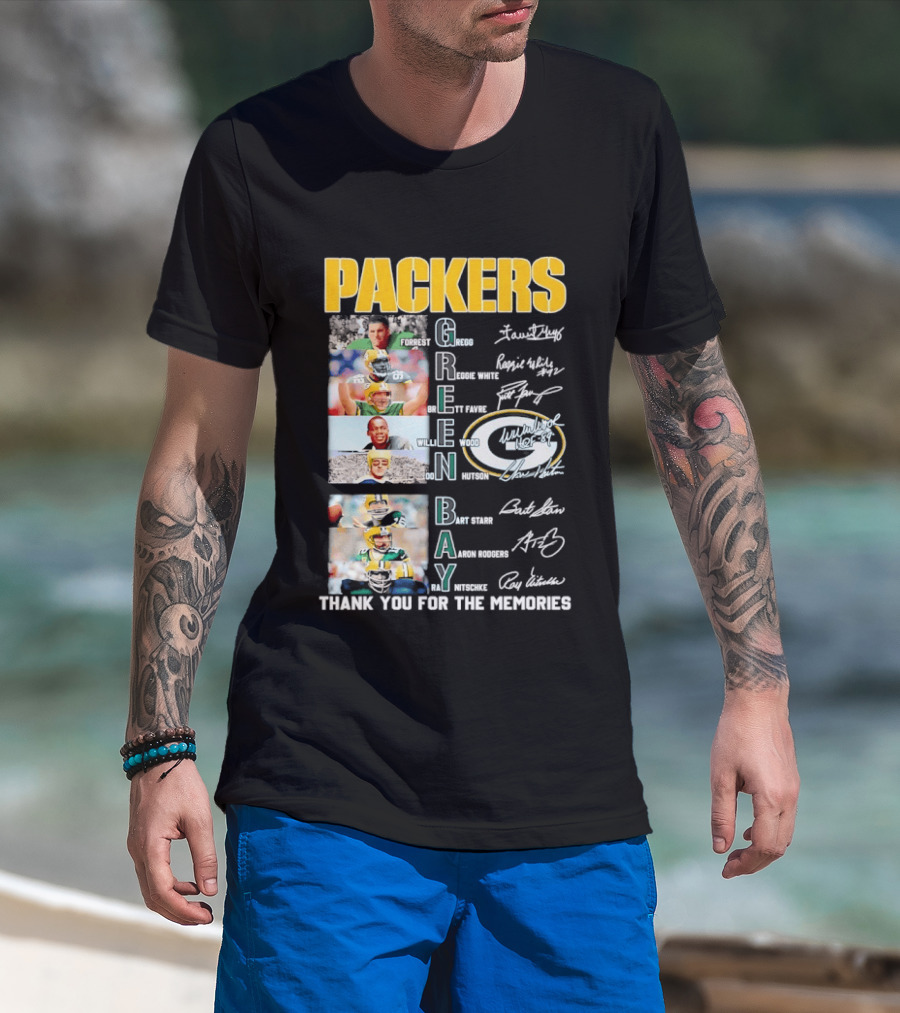 Packers Green Bay Thank You For The Memories Legends Signatures T-Shirt