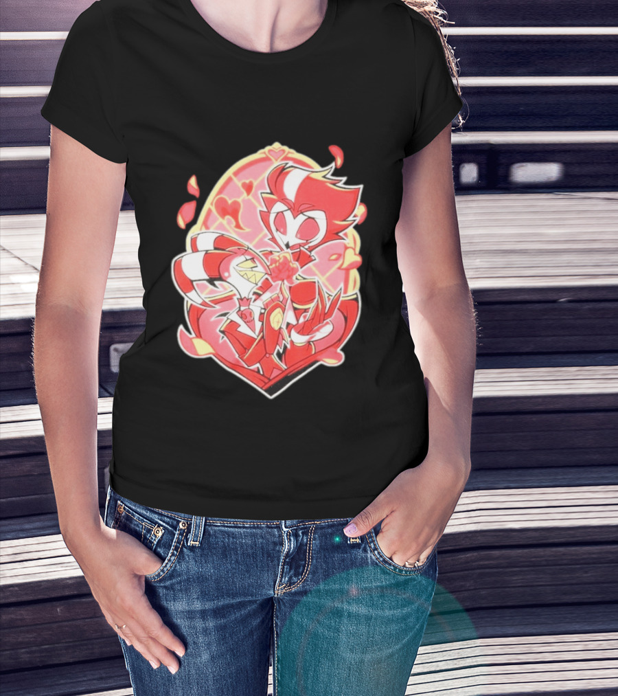 Helluva Boss Stolas Blitz Hearts Romantic Cartoon Fan T-Shirt