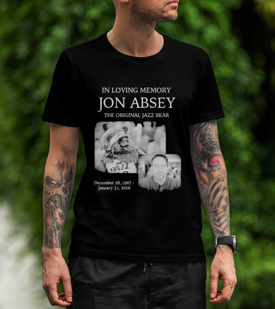 In Loving Memory Jon Absey The Jazz Bear December 28 1967 January 31 2026 Utah Jazz T-Shirt