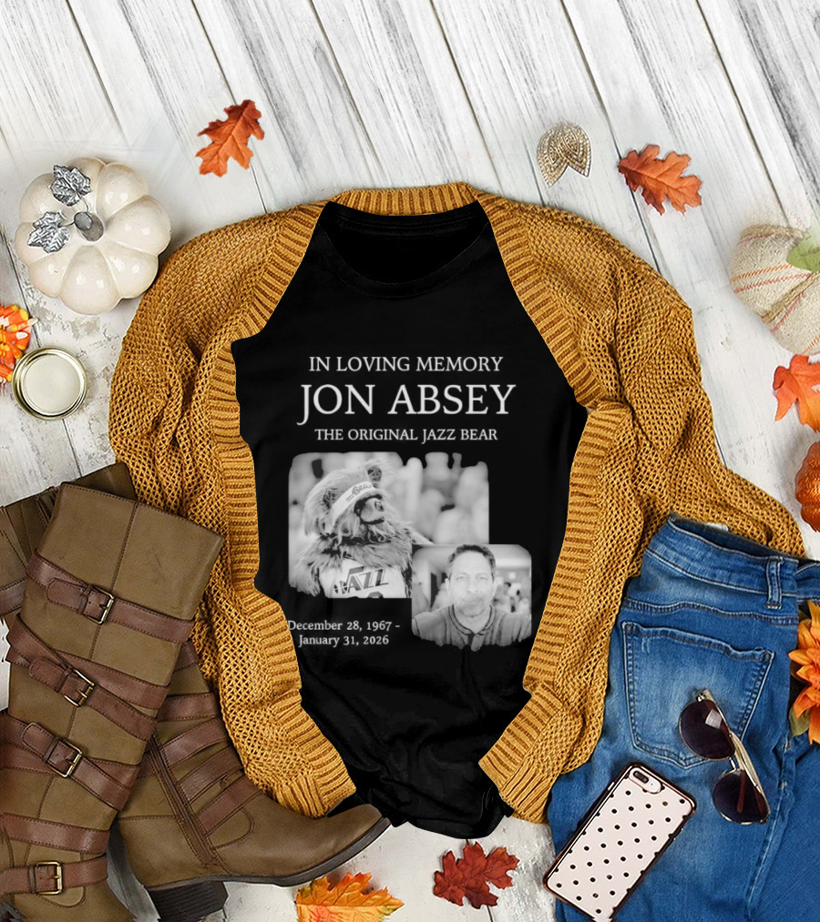 In Loving Memory Jon Absey The Jazz Bear December 28 1967 January 31 2026 Utah Jazz T-Shirt