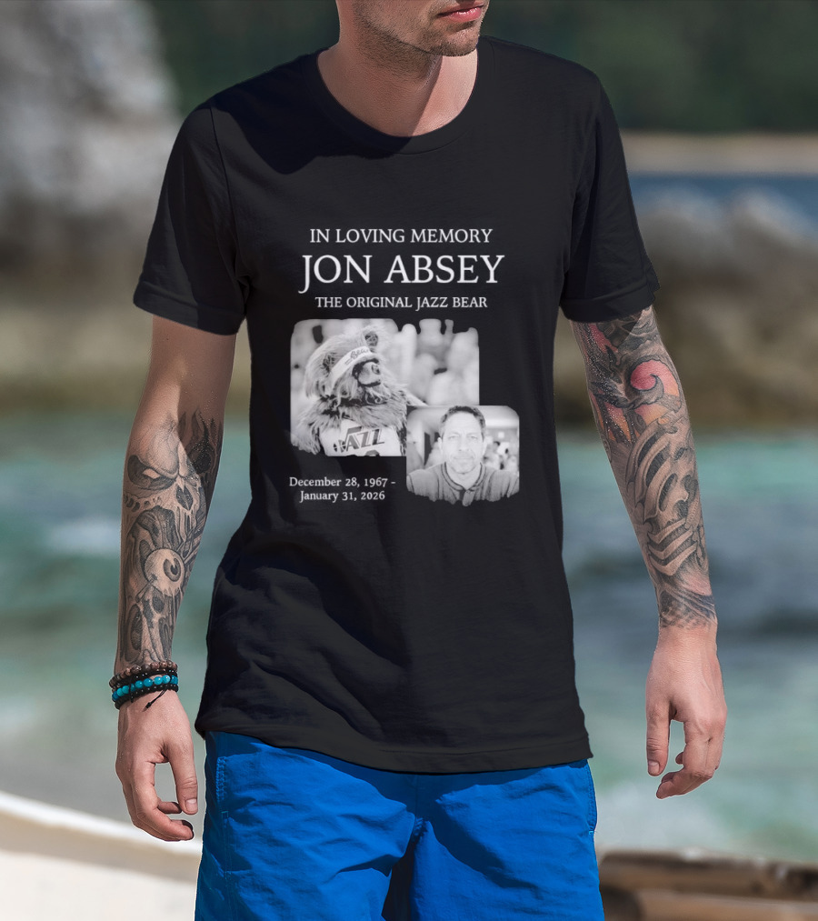 In Loving Memory Jon Absey The Jazz Bear December 28 1967 January 31 2026 Utah Jazz T-Shirt