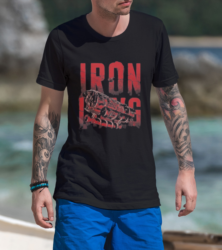 Iron Lung Distressed Red Text With Mechanical T-Shirt