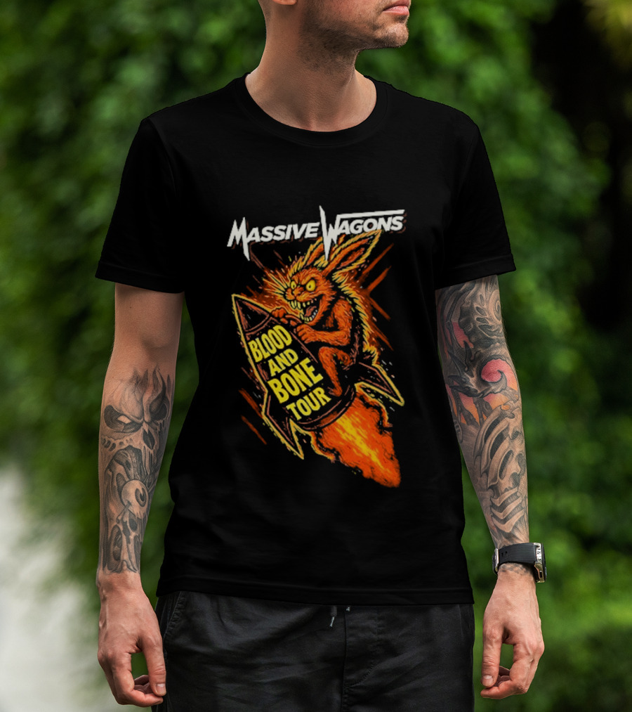 Massive Wagons Blood And Bone European Tour Rocket Demon T-Shirt
