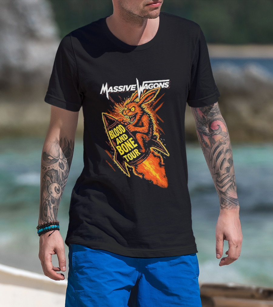 Massive Wagons Blood And Bone European Tour Rocket Demon T-Shirt