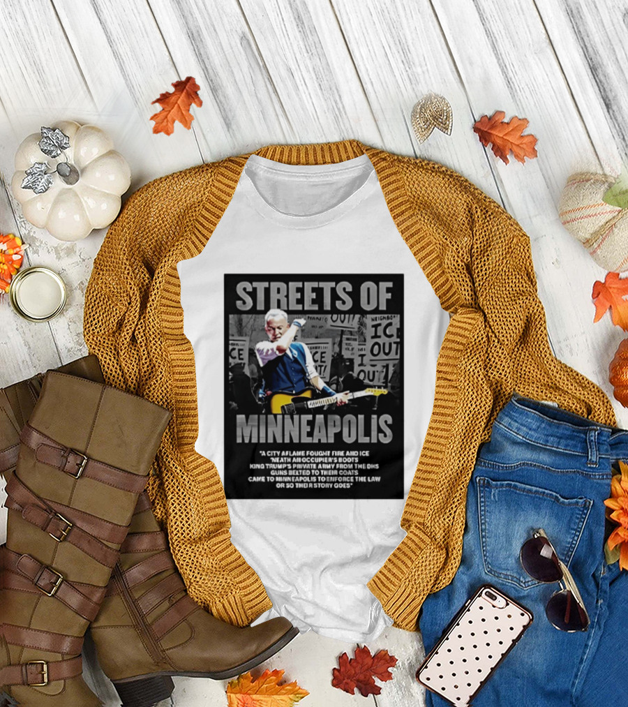 Streets Of Minneapolis Bruce Springsteen Anti ICE Protest T-Shirt