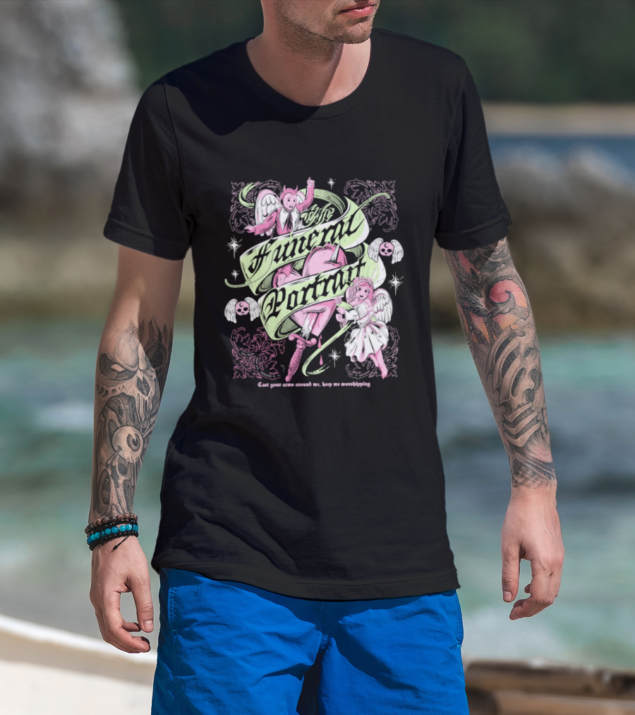 The Funeral Portrait Devil And Angel Pink Heart Aesthetic T-Shirt