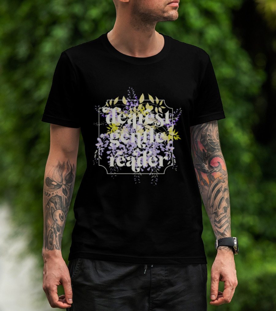 Dearest Gentle Reader Whistle Down Floral Lavender Yellow Botanical T-Shirt