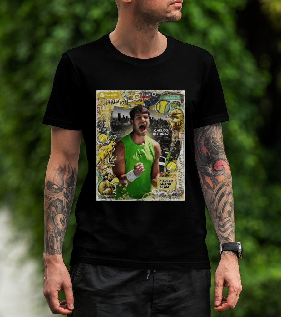 Carlos Alcaraz Champion Career Grand Slam Melbourne Tennis TV T-Shirt