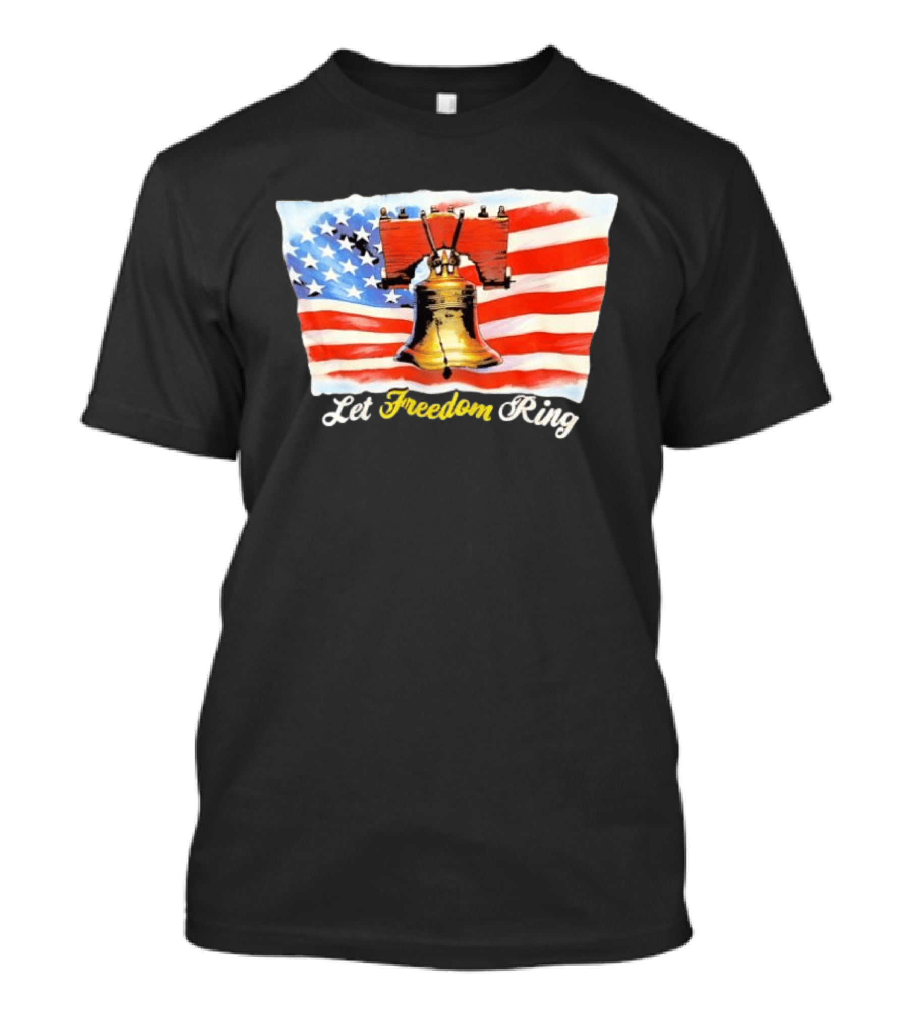 Let Freedom Ring Liberty Bell American Flag Patriotic USA T-Shirt