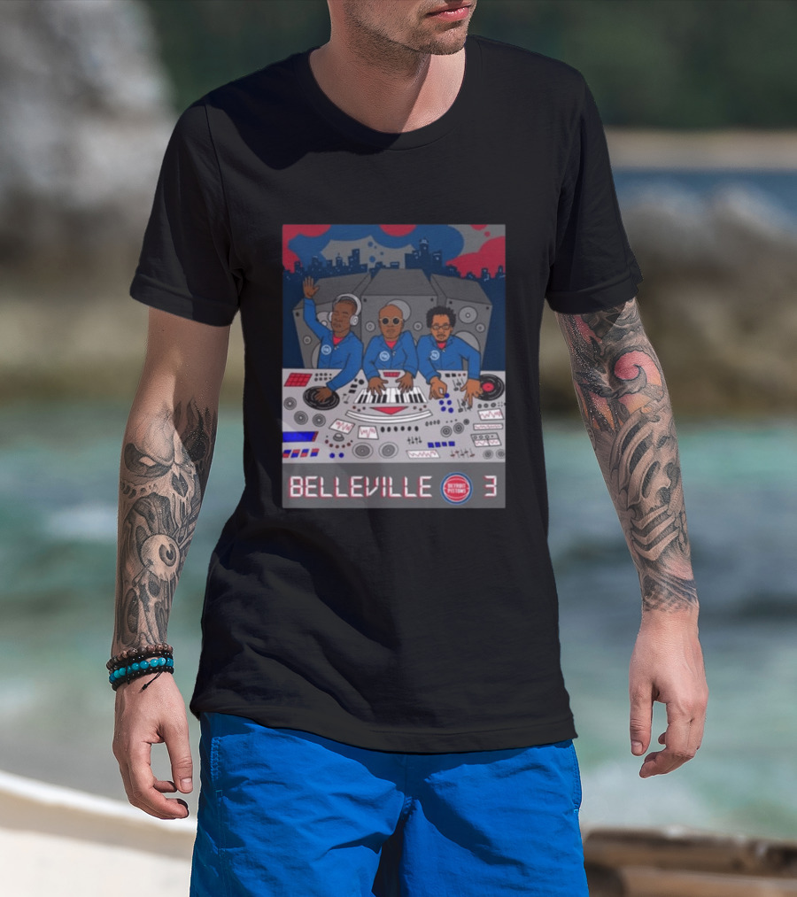 Belleville 3 Detroit Pistons Music T-Shirt