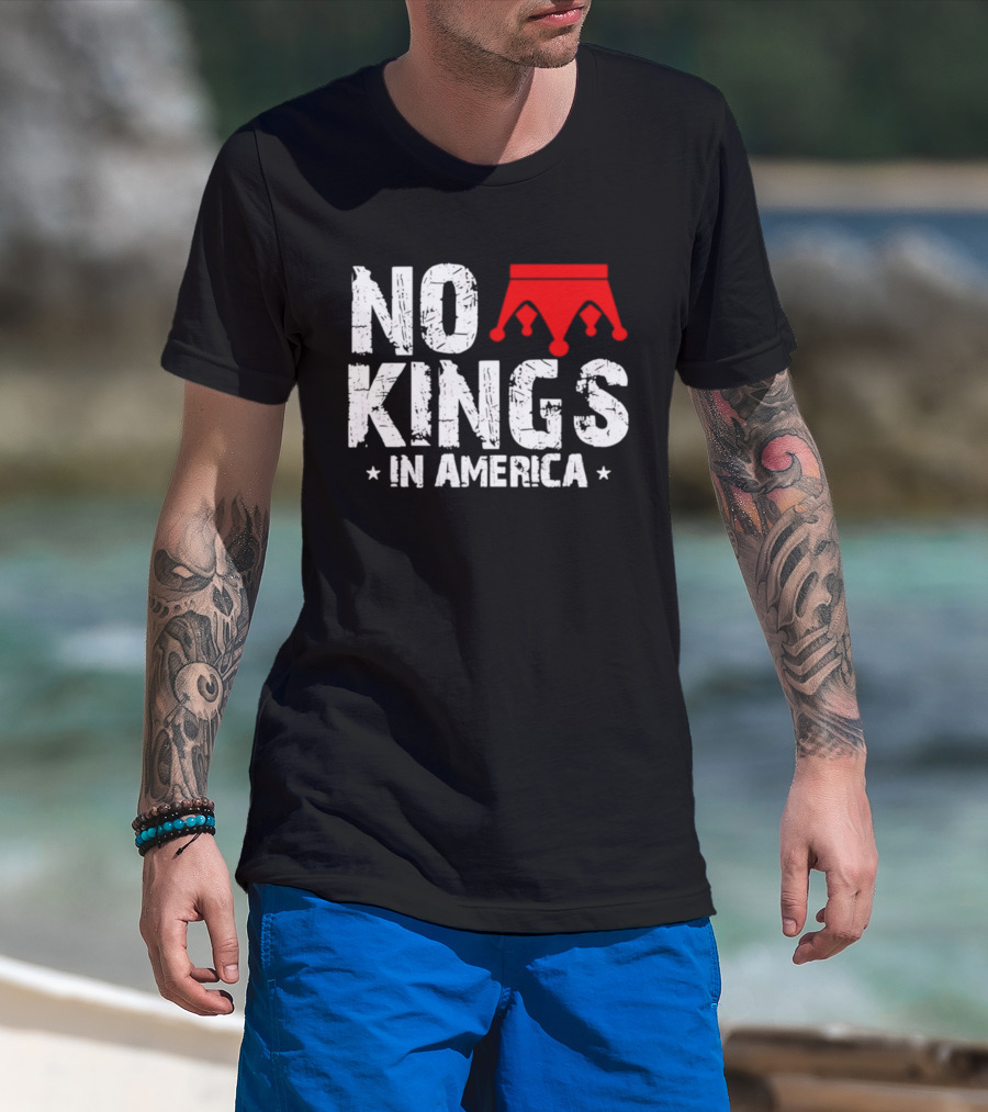 No Kings In America Red Crown T-Shirt
