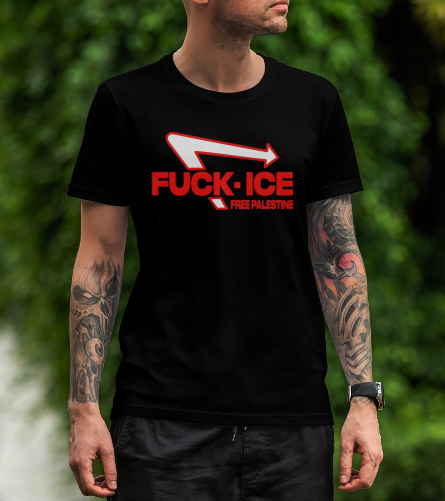 Fuck Ice Free Palestine Melt Ice T-Shirt