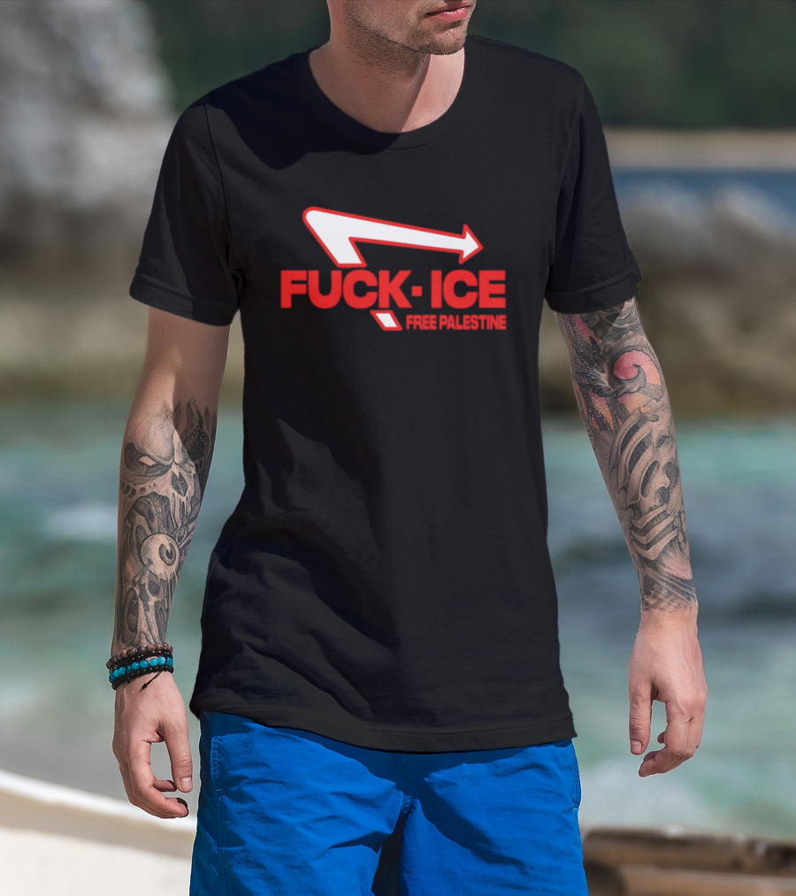 Fuck Ice Free Palestine Melt Ice T-Shirt