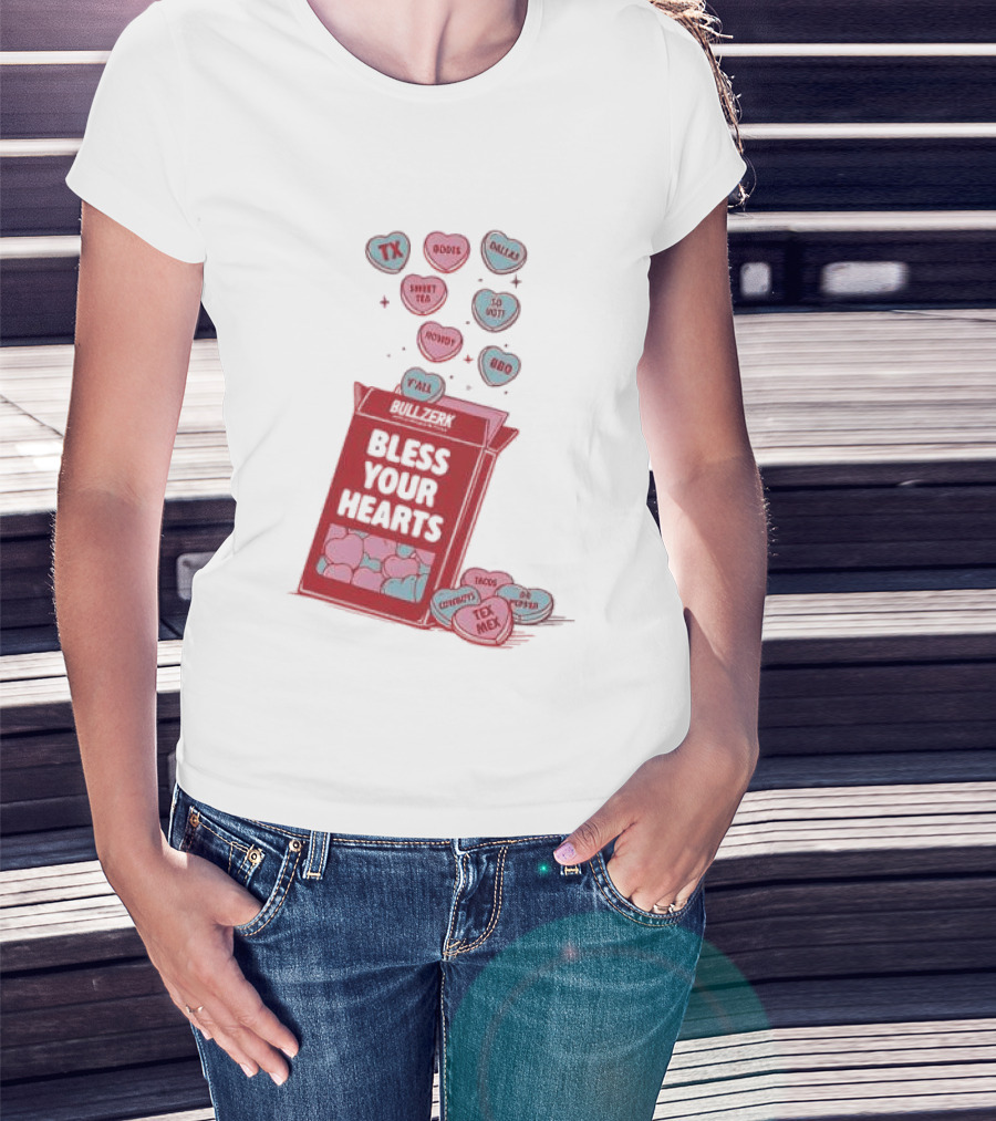 Bless Your Hearts Y'all Texas BBQ Tacos Tex Mex Rodeo Cowboys Sweet Tea Country T-Shirt