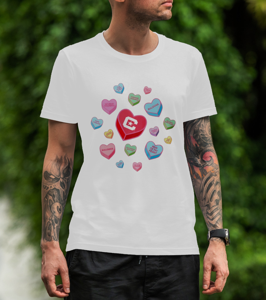 Citadel Bulldogs Valentine's Day Love Hearts Collection T-Shirt