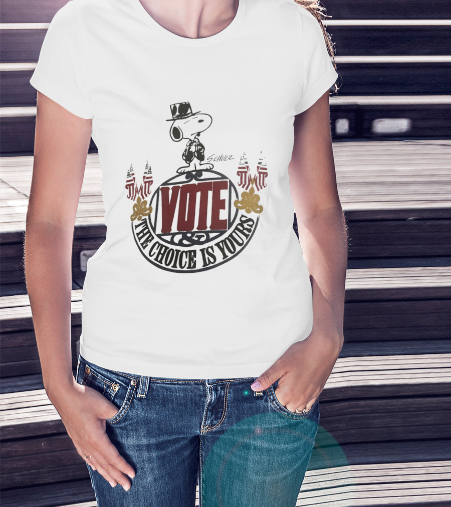 Snoopy Vote The Choice Is Yours Schulz Patriotic T-Shirt