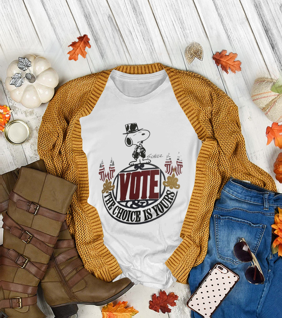 Snoopy Vote The Choice Is Yours Schulz Patriotic T-Shirt