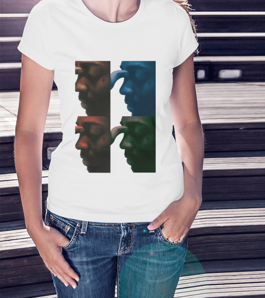 Brent Faiyaz Album Cover Cross Tattoo Four Panel Side Profile T-Shirt