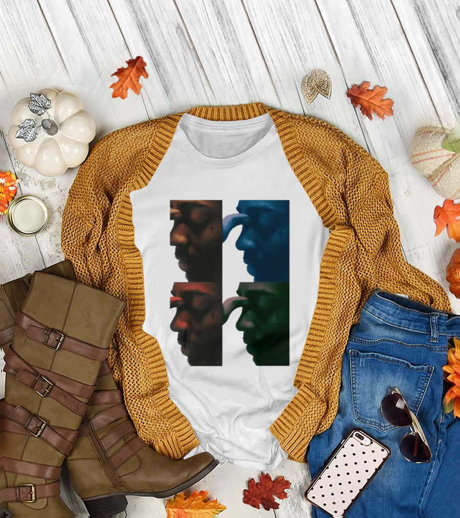 Brent Faiyaz Album Cover Cross Tattoo Four Panel Side Profile T-Shirt