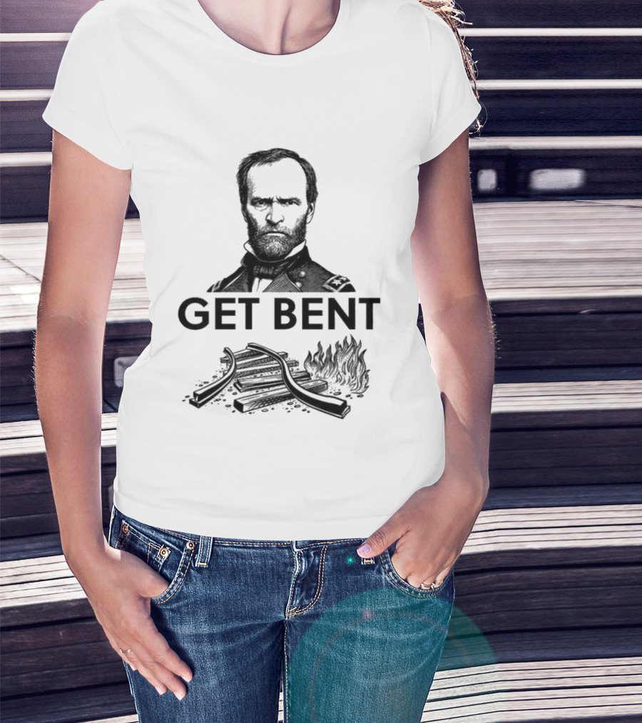 Get Bent Sherman's Neckties Bent Railroad Tracks T-Shirt