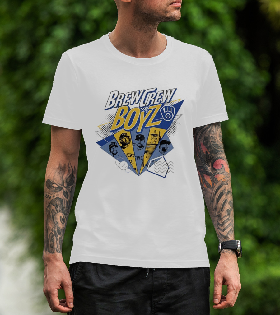 Milwaukee Brewers Brew Crew Boyz MLB Team Players Collage T-Shirt