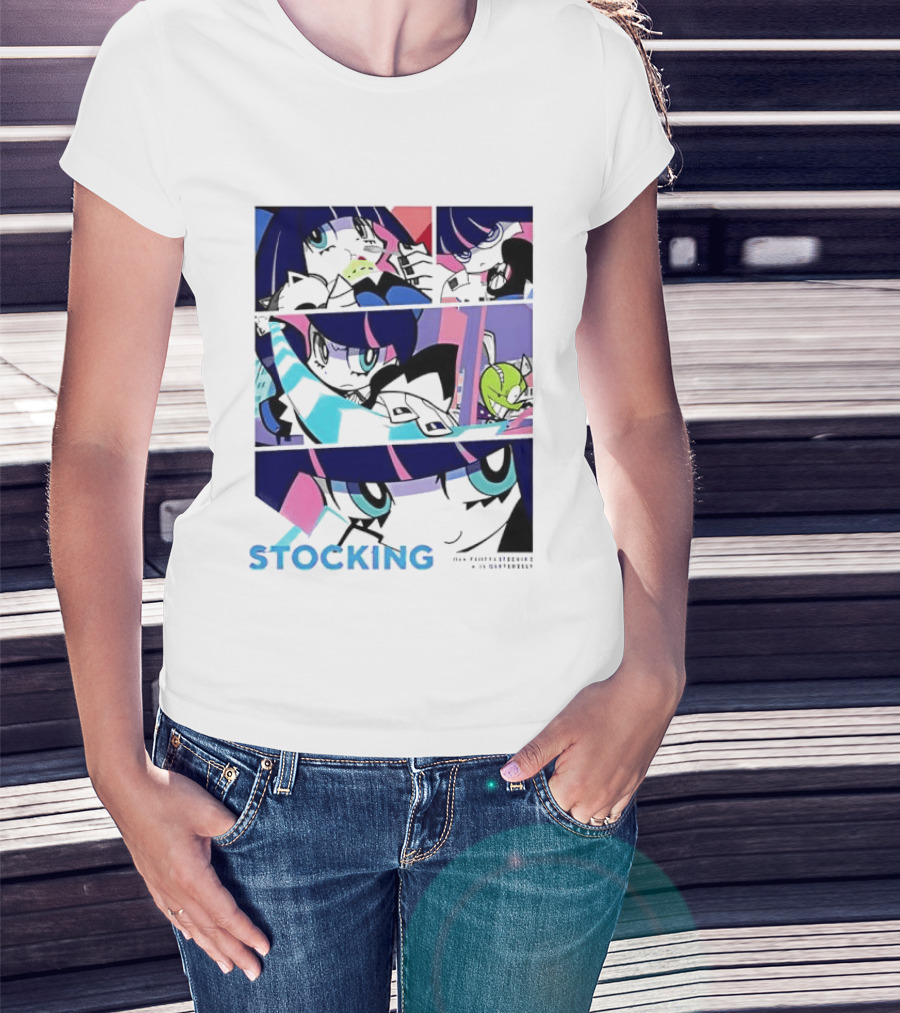 Panty & Stocking With Garterbelt Anime Stocking Anarchy Comic Strip T-Shirt