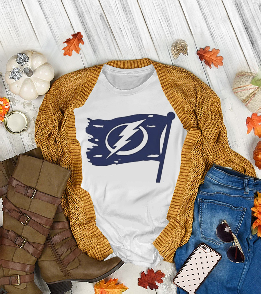 Tampa Bay Lightning 2026 Stadium Series Boyfriend Flag Lightning Bolt T-Shirt