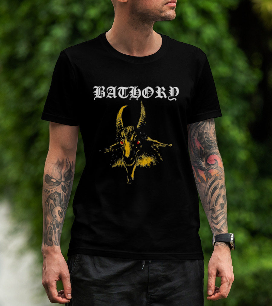 Bathory Classic Goat Graphic Vintage Heavy Metal Merchandise T-Shirt