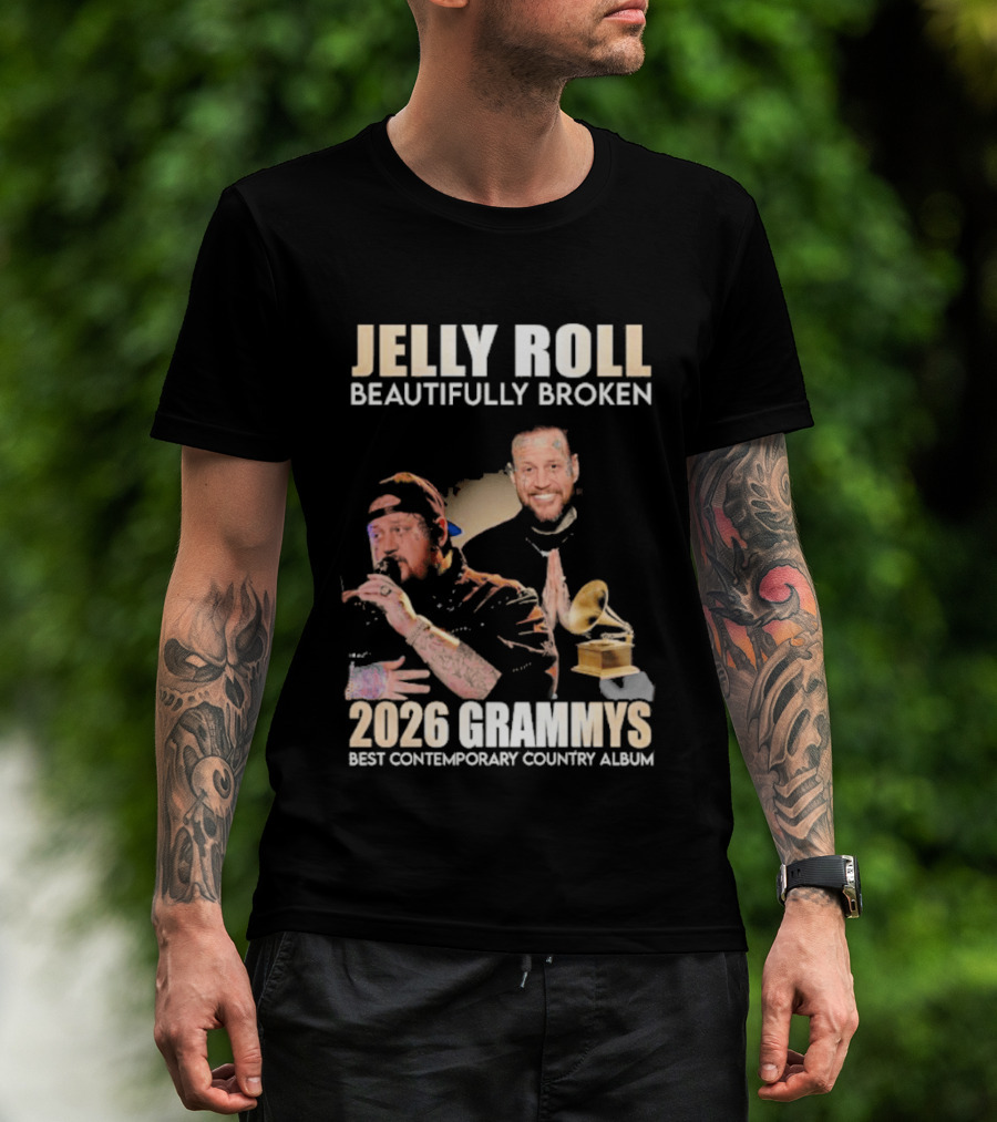 Jelly Roll Beautifully Broken 2026 Grammys Best Contemporary Country Album T-Shirt