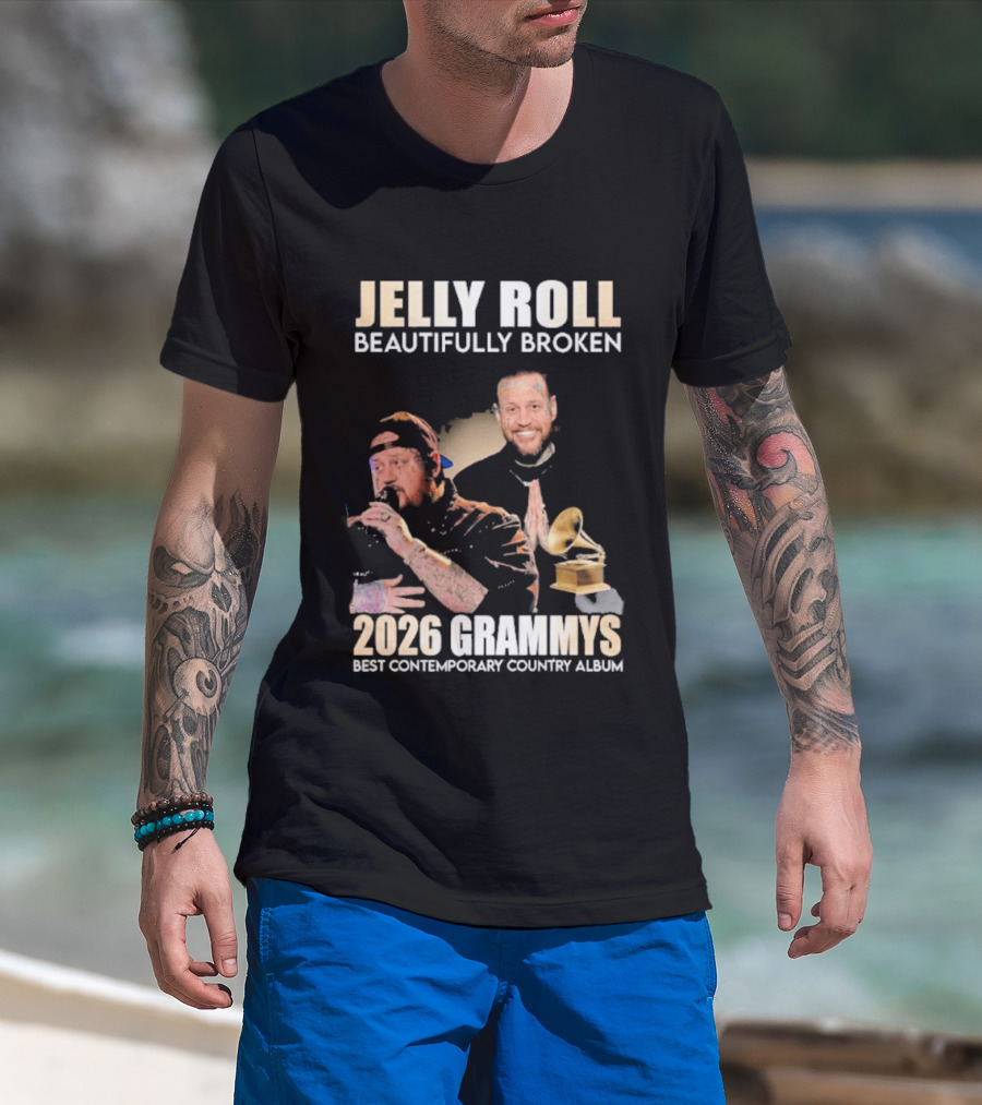Jelly Roll Beautifully Broken 2026 Grammys Best Contemporary Country Album T-Shirt