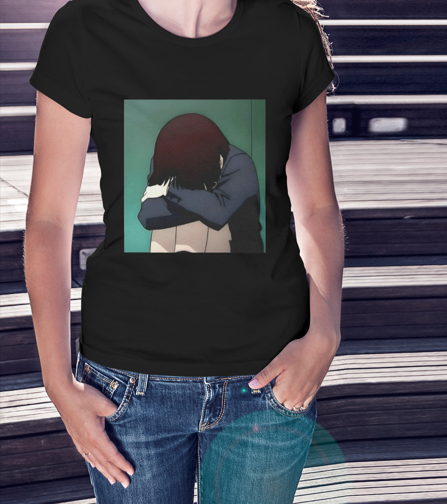 Lain Iwakura Sad Girl In Serial Experiments Lain Anime Iconic Scene T-Shirt