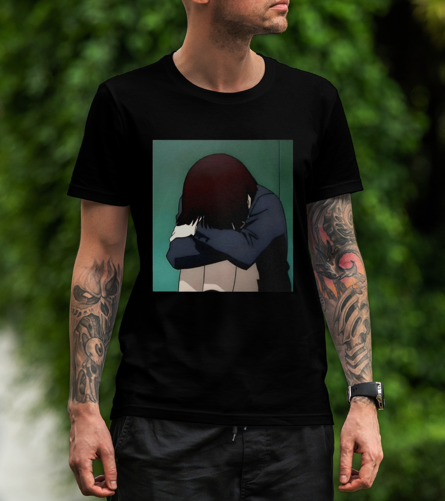 Lain Iwakura Sad Girl In Serial Experiments Lain Anime Iconic Scene T-Shirt