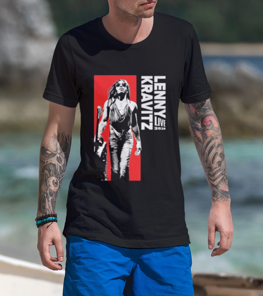 Lenny Kravitz Live 2026 Bold Red T-Shirt