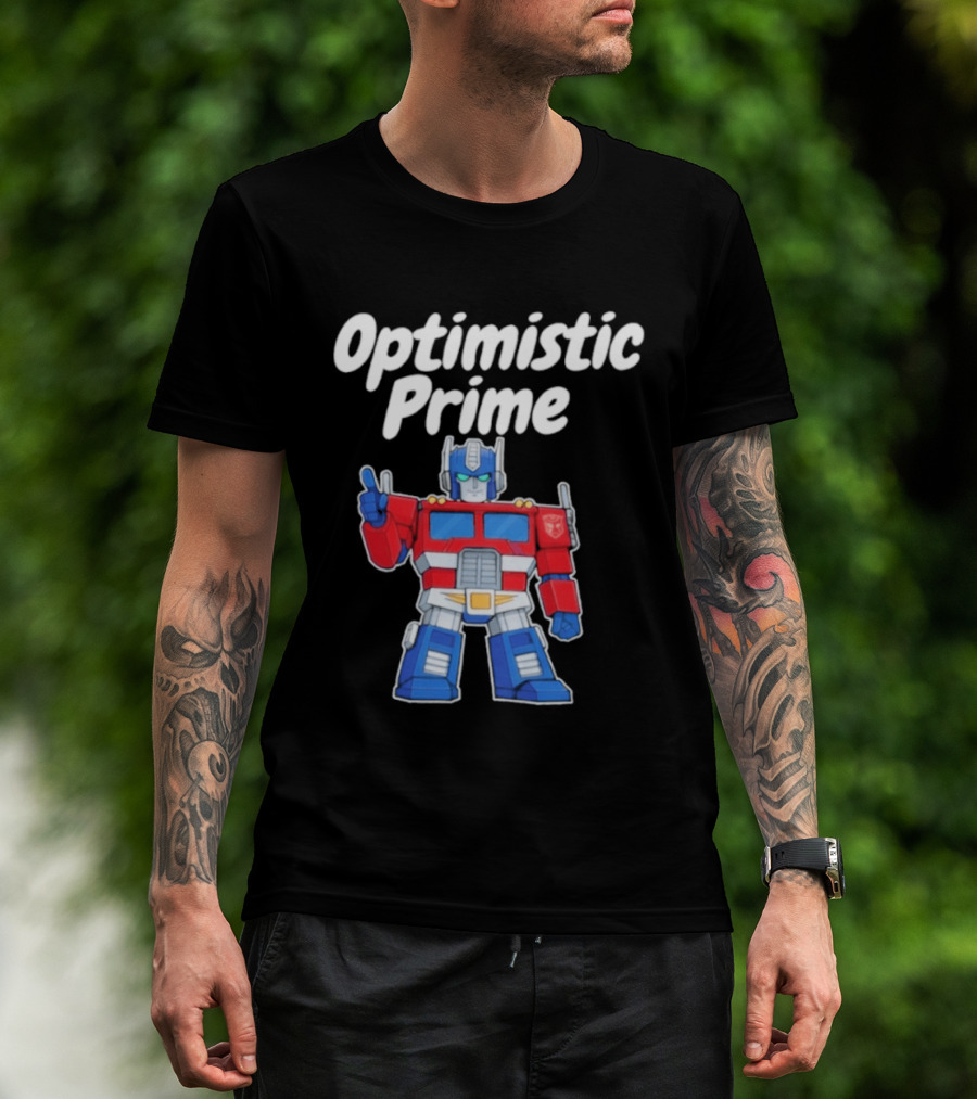 Optimistic Prime Robot Character Thumbs Up T-Shirt