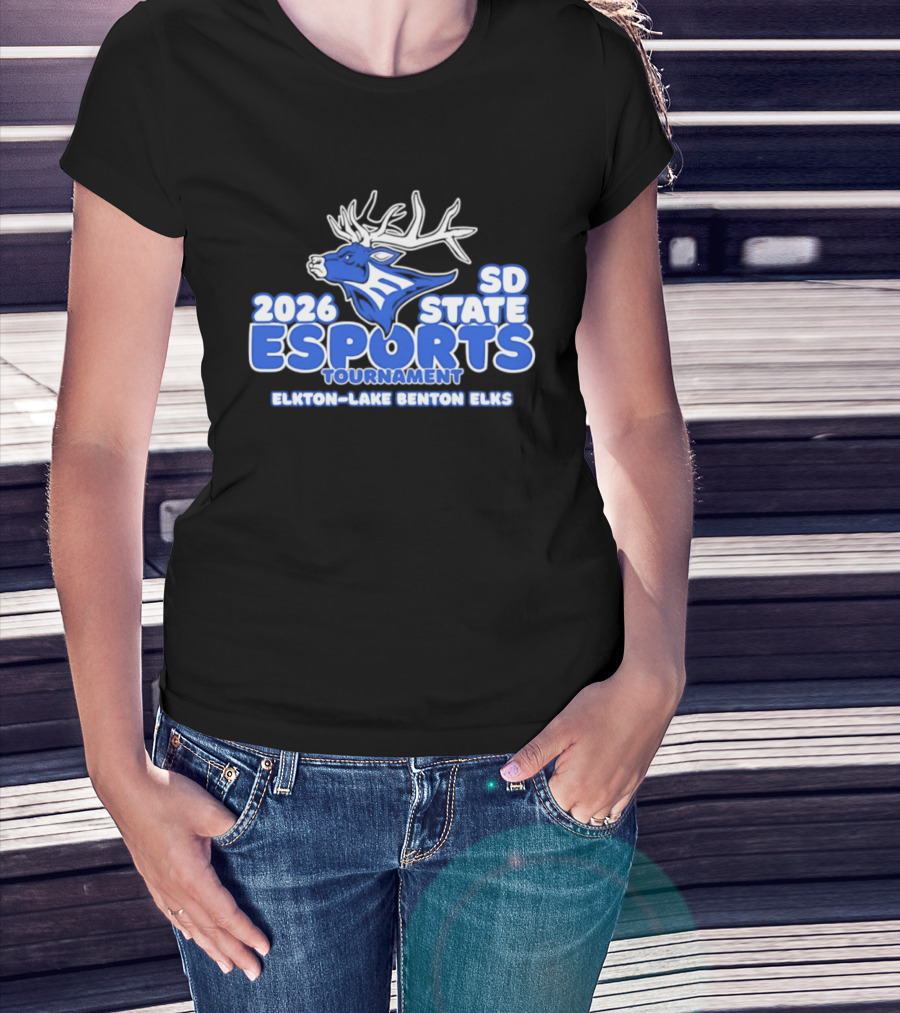 2026 SD State Esports Tournament Elkton Lake Benton Elks Elk Head T-Shirt