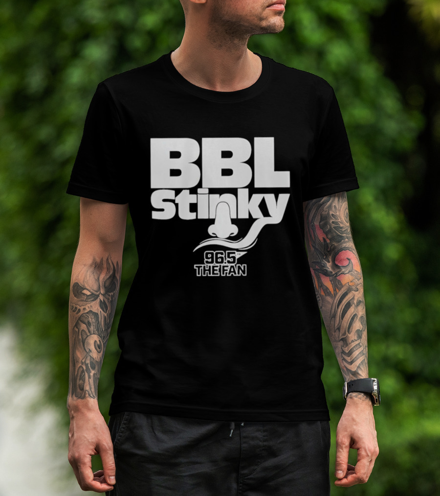 BBL Stinky Nose Mustache 96.5 The Fan Sports Radio T-Shirt
