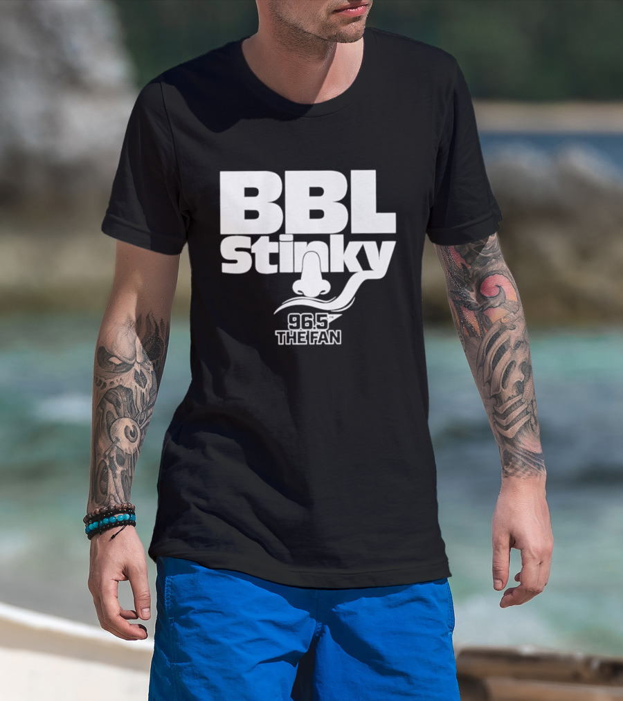 BBL Stinky Nose Mustache 96.5 The Fan Sports Radio T-Shirt