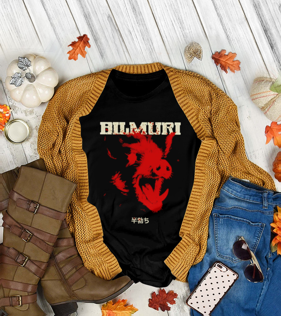 Bilmuri Japanese Wild Boar Red Ink 4035 T-Shirt