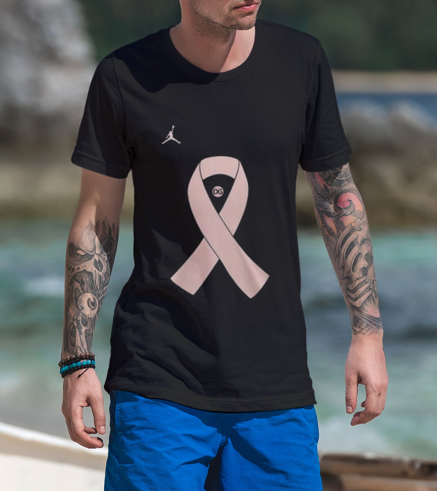 North Carolina Tar Heels Courtney Banghart Pink Out 2026 Jordan Jumpman Ribbon T-Shirt