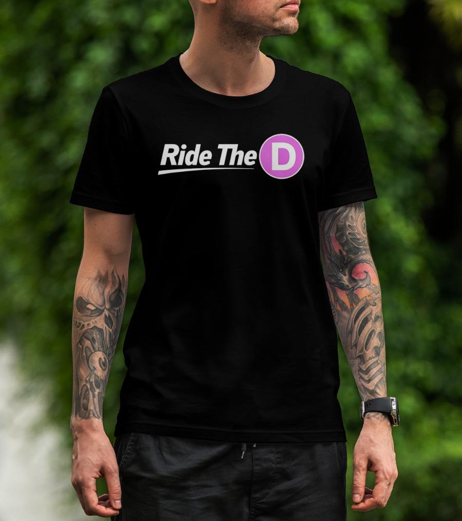 Ride The D Retro Urban Typography Bold Letter D T-Shirt