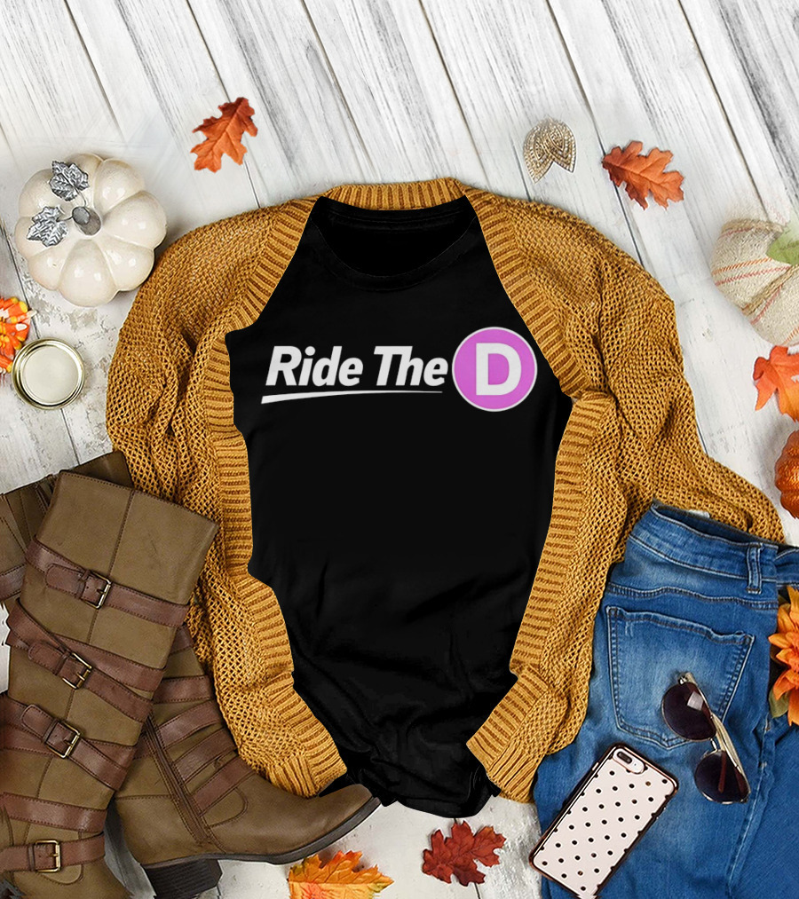 Ride The D Retro Urban Typography Bold Letter D T-Shirt