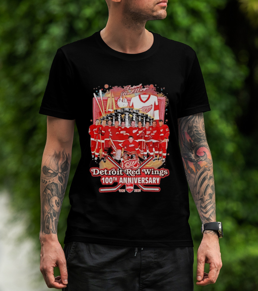 Detroit Red Wings 100th Anniversary 1926 2026 Team Celebration T-Shirt