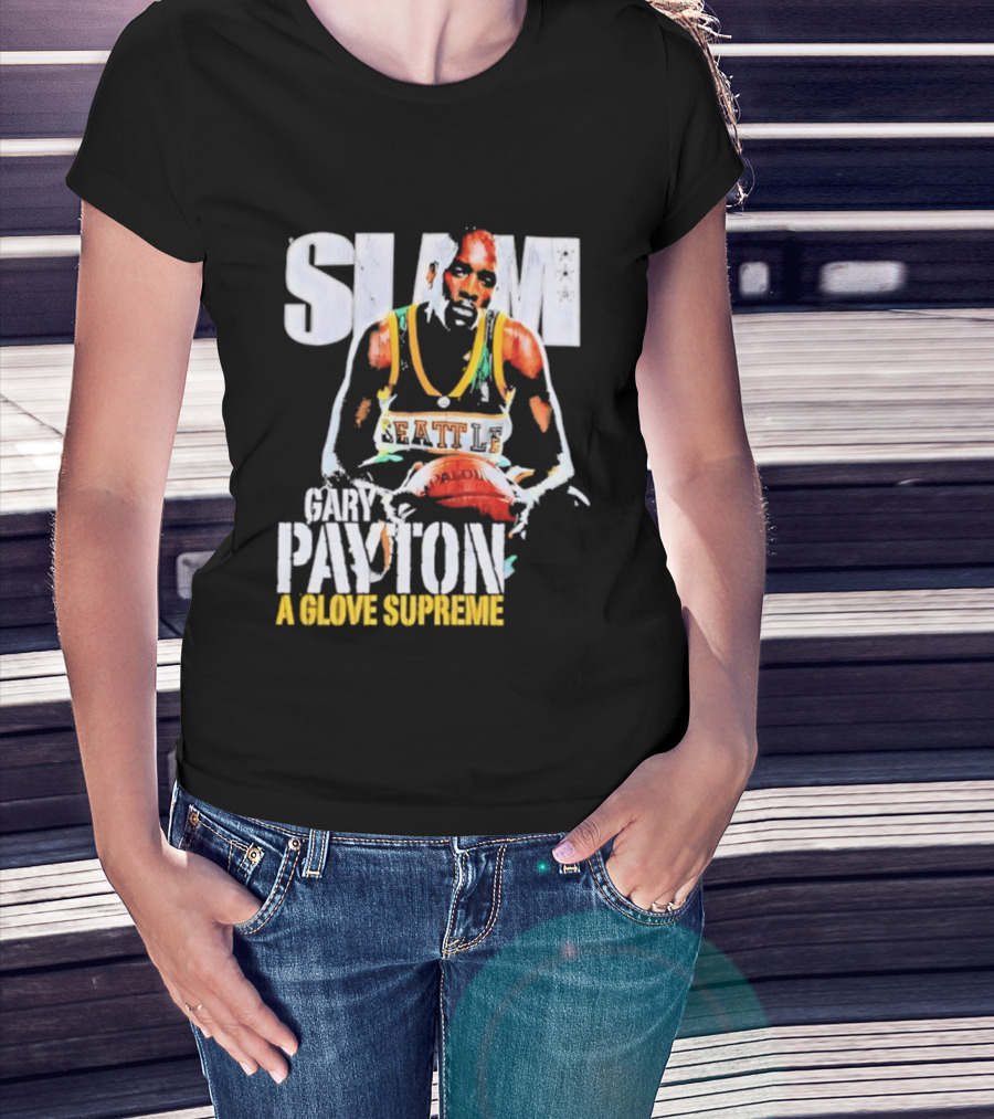 Gary Payton Slam A Glove Supreme 90s Basketball T-Shirt
