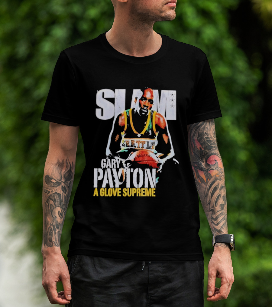 Gary Payton Slam A Glove Supreme 90s Basketball T-Shirt
