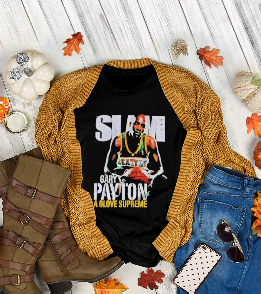 Gary Payton Slam A Glove Supreme 90s Basketball T-Shirt